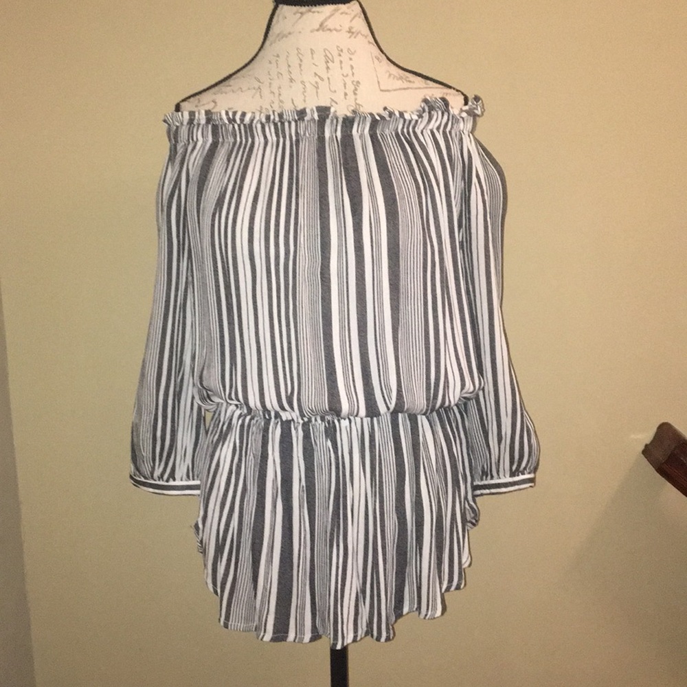 Forever 21 NWT off the shoulder striped tunic top